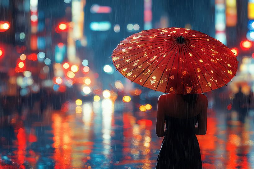 Picturesque Japanese statue in the city by Egon Zitter