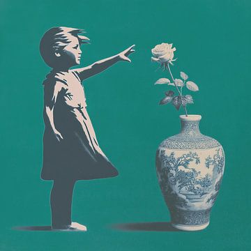 Stencil-style: Reach for Peace van PixelMint.
