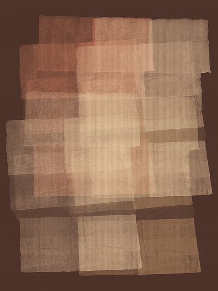 Abstrait wabi-sabi en marron et beige chauds. Peinture abstraite moderne minimaliste par Dina Dankers