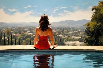 Woman by the pool by ARTemberaubend