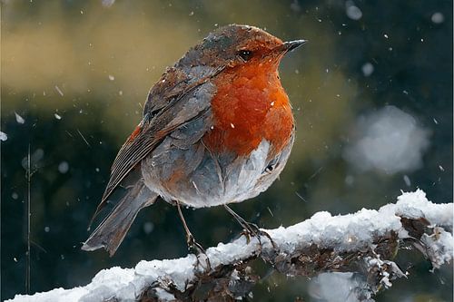 Robin in the snow