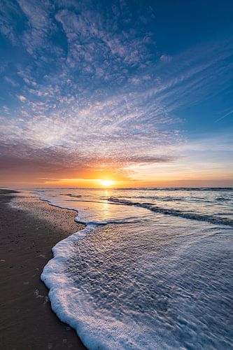 Strand Noordwijk. Sfeervolle Zonsondergang