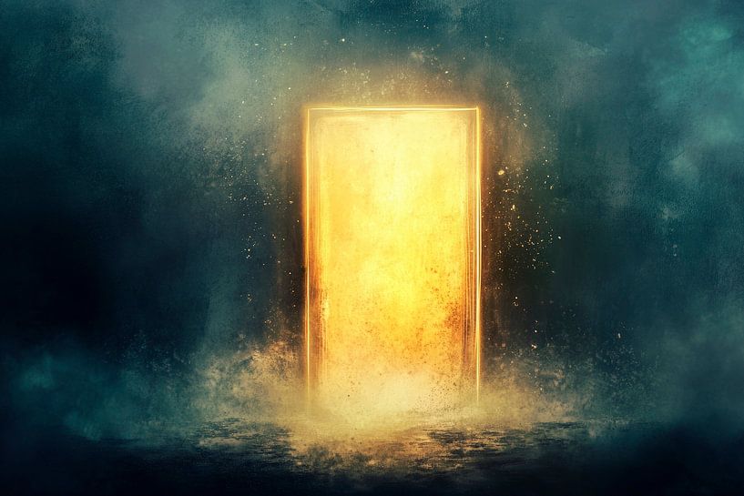 Porte lumineuse dans une atmosphère mystique par Poster Art Shop