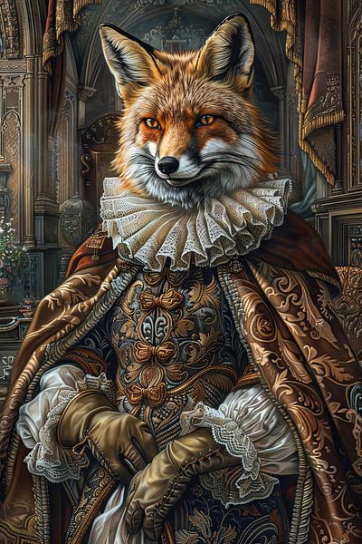 Fox in baroque style by Poster Art Shop