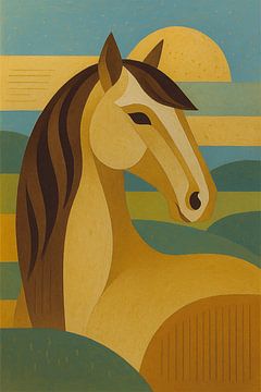 Geometrische Illustration eines andalusischen Pferdes. von Johannes