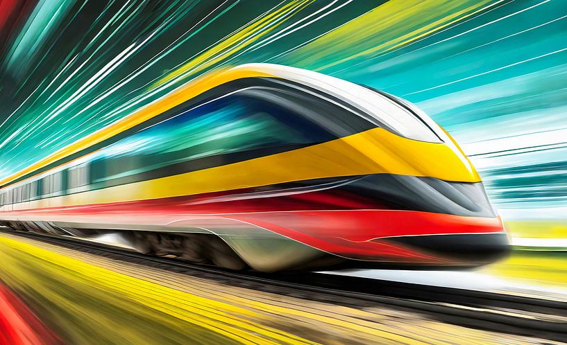 High-speed train at full speed by Kees van den Burg