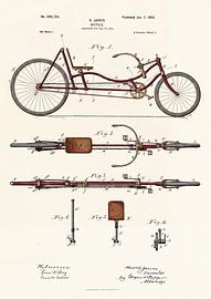Brevet de vélo couché vintage de 1902 – Dessin technique sur papier ancien sur Zeger Knops