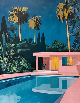 Palm Springs in de nacht: Een Modern Impressionistisch Spektakel van Roger VDB