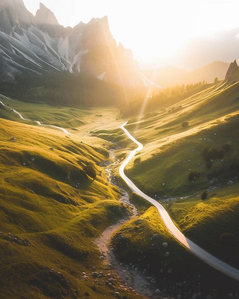 Verzauberter Anblick der Bergwelt von fernlichtsicht