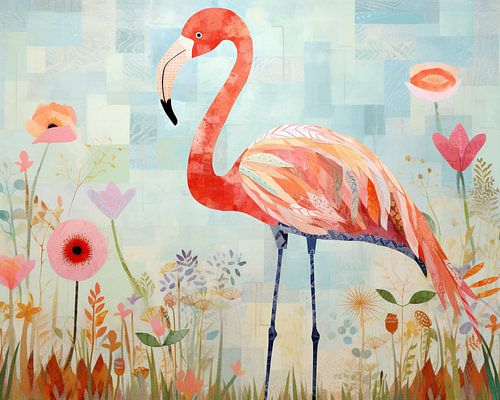 Flamingo Tuin | Flamingo Pastel Art