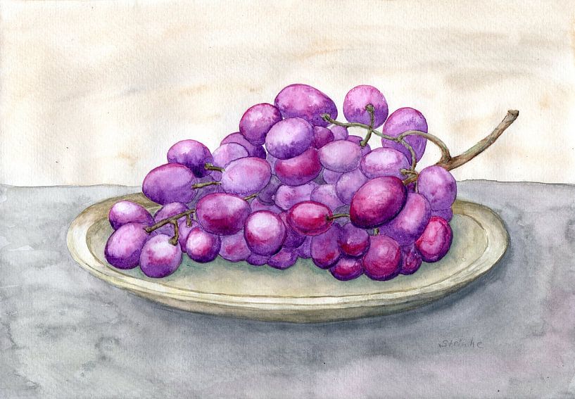 Raisins sur assiette par Sandra Steinke