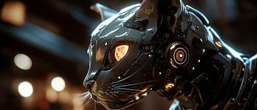 Robot in de vorm van een kattenkop - Futuristisch van Poster Art Shop