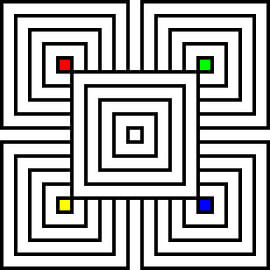 Overlapp | 2x2 | N=05 | L=1:3 | V=01 | Color=RGBY von Gerhard Haberern