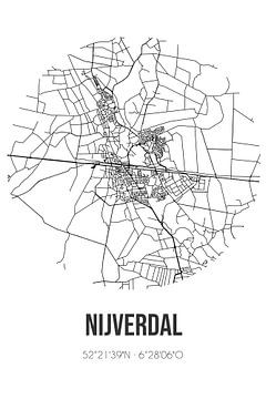 Nijverdal (Overijssel) | Map | Black and White by Rezona