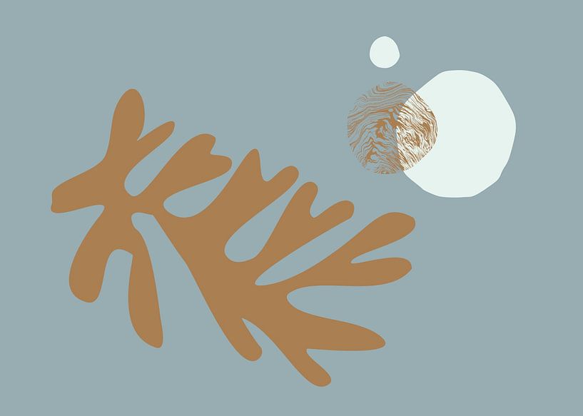 Inspired by Henri Matisse Seaweed and Coral Gold by Mad Dog Art