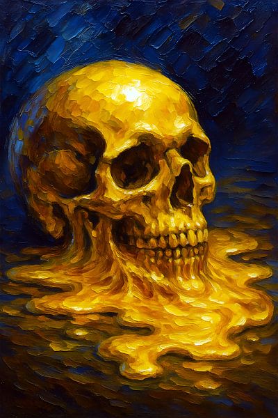 Peinture de crâne d'or par Johannes
