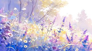 watercolour of flowers by PixelPrestige