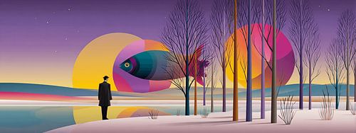 Flying Fish in Mystical Forest