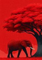 Eléphant dans la lumière rouge