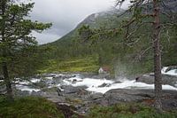 Cabin by the stream