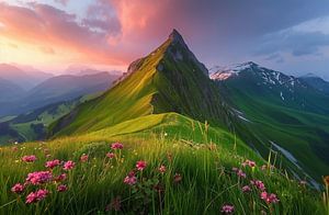 Majestätische Alpengipfel im Sonnenschein