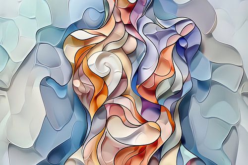 Digitaal abstract aan de muur