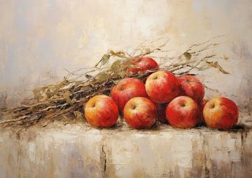 Nature morte Pommes | Essence du verger's sur Peinture Abstraite