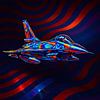 Prismatische voorstelling : Straaljager tijdens de vlucht van A.D. Digital ART