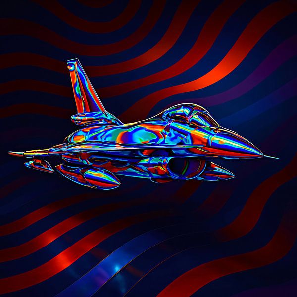 Prismatische Darstellung : Jet Fighter im Flug von A.D. Digital ART