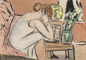 Max Beckmann - Zonder titel (Twee lezende meisjes) (1937 - 1938)