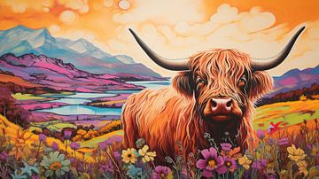 L'élégance des contrastes : le majestueux Highland Cattle en fusion urbaine sur Peter Balan