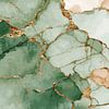 Abstracte Kunst Groen Beige Goud Marmerdesign van Eva Lee