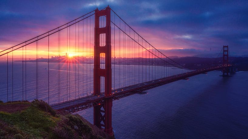 Golden Gate Bridge at sunrise by Photo Wall Decoration