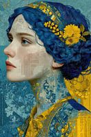 Porträt in Gelb und Blau