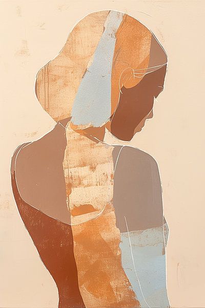 Silhouette Serenity van Abstract Schilderij