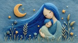 Woman and child in a woolen panorama by TheXclusive Art
