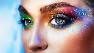 Frauen Gesicht mit Verschiedene Farben