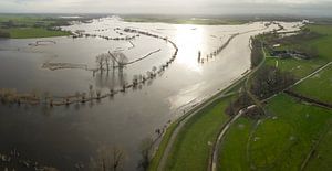 Hochwasser der Flüsse Vecht und Zwarte Water bei Zwo