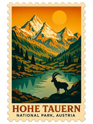 VINTAGE STAMP HOHE TAUERN NATIONAL PARK AUSTRIA