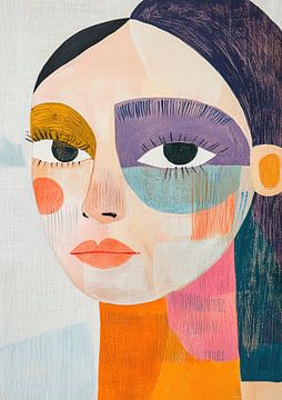 Vrouwenportret | Moderne Vrouw in Pastelkleuren van De Mooiste Kunst