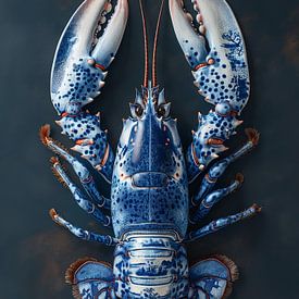 homard avec armure de couleur bleu delft sur Margriet Hulsker