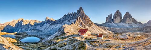Dolomietenpanorama op de drie toppen in de Alpen