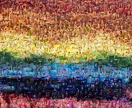 Rainbow mosaic of photos with eroticism