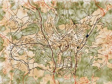Kaart van Gummersbach in de stijl 'Serene Summer' van Maporia