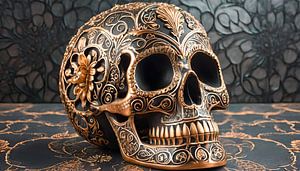 Totenkopf Schädel mit Bronze