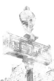 Typisch Paris | Aquarell schwarzweiß von Melanie Viola