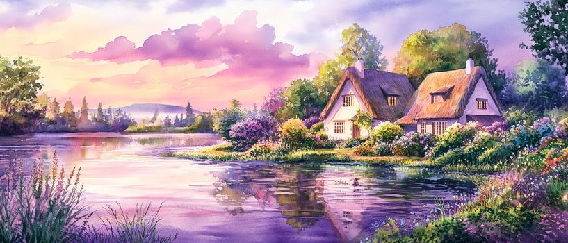 Idyllic landscape on the riverbank by Poster Art Shop