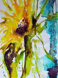 Sonnenblume in rauen Formen und wunderschönen warmen Gelbtönen