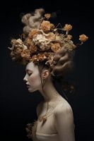Femme à tête de fleur Digital Art