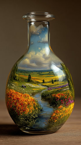 Landschap in glas abstract